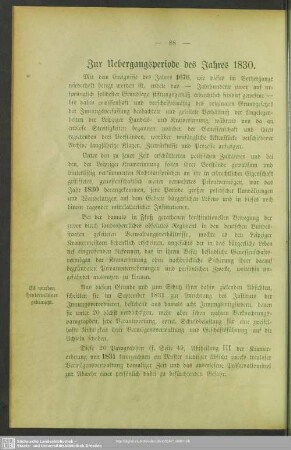 Zur Uebergangsperiode des Jahres 1830