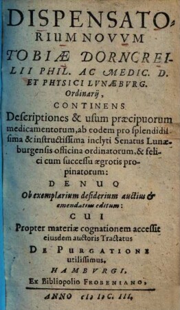 Dispensatorium novum ...
