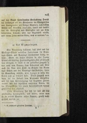Aus Sigmaringen : [Schulnachrichten]