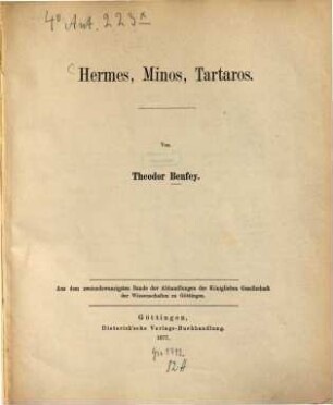 Hermes, Minos, Tartaros