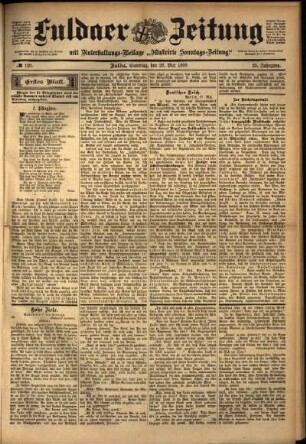 Erste Ausgabe vom Samstag, den 28. Mai 1898.