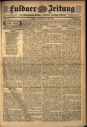 Erste Ausgabe vom Samstag, den 28. Mai 1898.