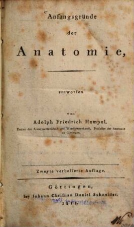 Anfangsgründe der Anatomie