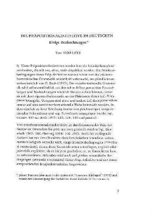 Die Präpositionalinfinitive im Deutschen : einige Beobachtungen