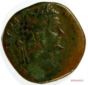 Römische Münze, Nominal Sesterz, Prägeherr Septimius Severus, Prägeort Rom, Original