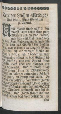 Text der Leichen-Predigt/ ...