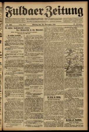 Erste Ausgabe vom Montag, den 20. November 1916.