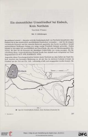 Ein eisenzeitlicher Urnenfriedhof bei Einbeck, Kreis Northeim