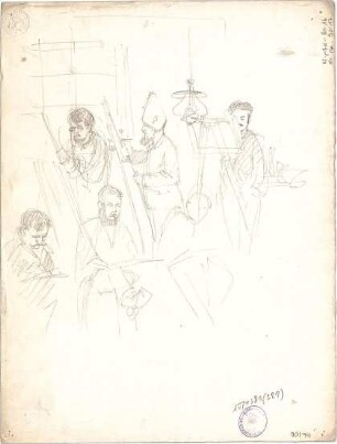 Pfann, Paul; Zeichnungen, Aquarelle, Skizzen - Personengruppe (Ansicht)