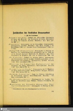 Zeitschriften der kirchlichen Frauenarbeit