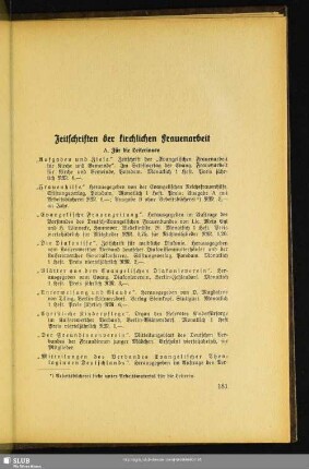 Zeitschriften der kirchlichen Frauenarbeit