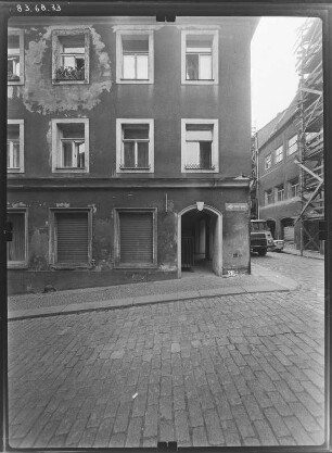 Meißen, Baderberg 13. Wohnhaus. Straßenfront (Teilansicht)