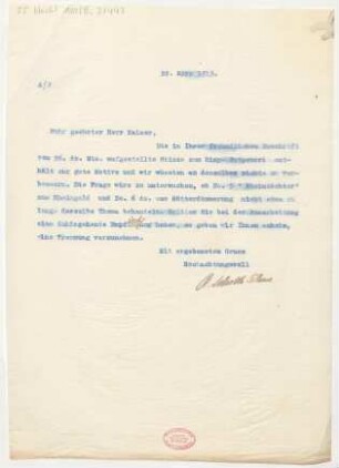 Brief an Alfred Kaiser : 28.03.1913