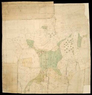 Untertennenmoos, G. Meckenbeuren, Bodenseekreis Obertennenmoos : Eschach, Stadt Ravensburg, Lkr. Ravensburg Schwärzach : Eschach, Stadt Ravensburg, Lkr. Ravensburg o. T. [Grundriss der Grundstücke von Schwärzach, Ober- und Untertennenmoos vor der Vereinödung]