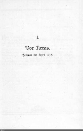 I. Vor Arras