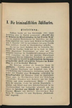 I. Die kriminalistischen Zählkarten