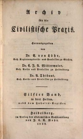 Archiv für die civilistische Praxis. 11, 11. 1828