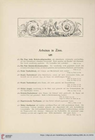 Arbeiten in Zinn