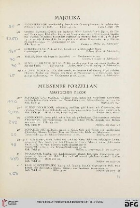 Majolika (Nr. 400-404)