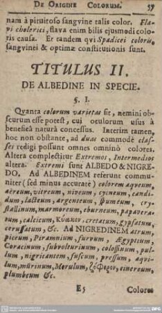 TITULUS II. DE ALBEDINE IN SPECIE.