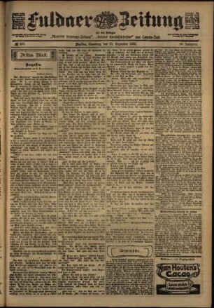 Dritte Ausgabe vom Samstag, den 13. Dezember 1902.