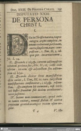 Disputatio XXIII. De Persona Christi