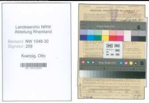 Entnazifizierung Otto Kuerpig , geb. 16.05.1901 (Dreher)