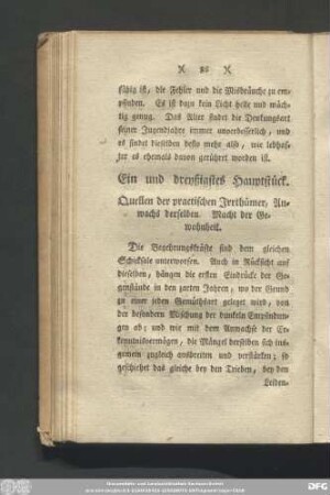 Ein und dreyßigstes Hauptstück. Quellen der practischen Irrthümer, Anwachs derselben. Macht der Gewohnheit.