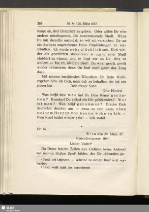 Nr 74. Wien den 29. März 47