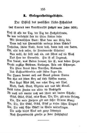 I. Gelegenheitsgedichte