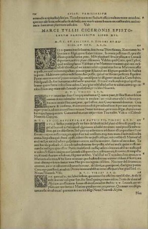 Marci Tvllii Ciceronis Epistolarvm Familiarivm Liber XVI.