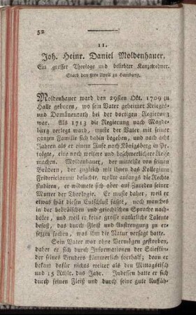 11. Joh. Heinr. Daniel Moldenhauer.
