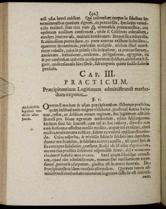Cap. III. Practicum. Præcipitantium Legitimam administrandi methodum exponit.
