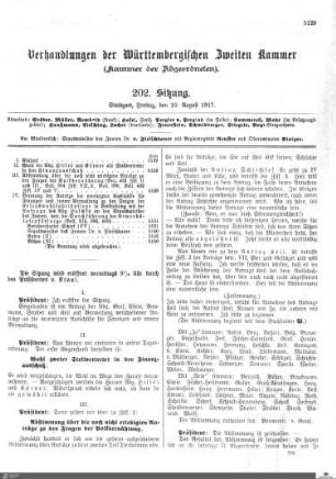 202. Sitzung, Stuttgart, 10.8.1917