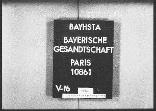 Simon, J., Dr., Studienlehrer in Schweinfurt, Entleihung einer lateinischen Handschrift aus der Nationalbibliothek in Paris