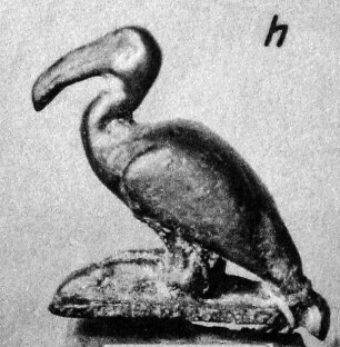 Ägyptische Ibisstatuette. "Sitzender Flamingo"