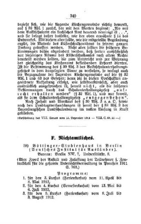 Böttinger-Studienhaus in Berlin (Deutsches Institut für Ausländer) : [Nichtamtliches]