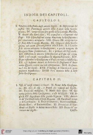 Indice dei capitoli