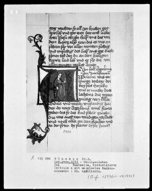 Heiligenleben — Initiale A (ppolonia) mit der heiligen Apollonia