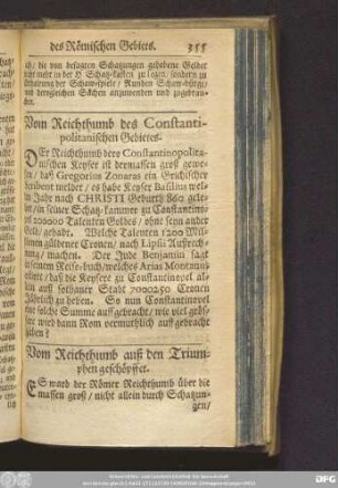 Vom Reichthumb des Constantipolitanischen Gebietes.