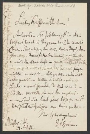 Brief an Antonie Speyer : 29.10.1882