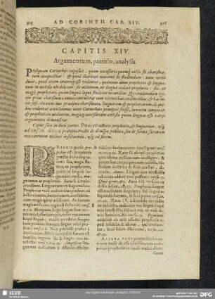 Capitis XIV. Argumentum, partitio, analysis