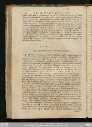 Sectio X. Quis sit legitimus huius Sacramenti minister.