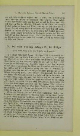 Die beiden Kreuzzüge Ludwig's IX., des Heiligen