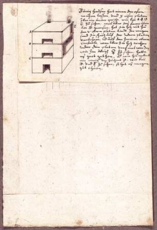 Kleine Ansicht eines Dörrofens (28 x 18,5 cm), mit Erläuterungen und Verweis auf N 220 T 15/04