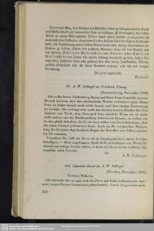 August Wilhelm von Schlegel an Friedrich Vieweg, Braunschweig, November 1800