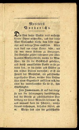Merciers Vorbericht.