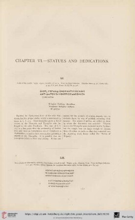 Chapter VI: Statues and dedications