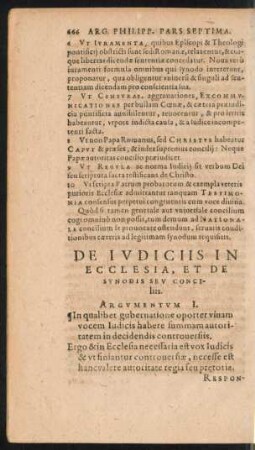 De Iudiciis In Ecclesia, Et De Synodis Seu Conciliis.