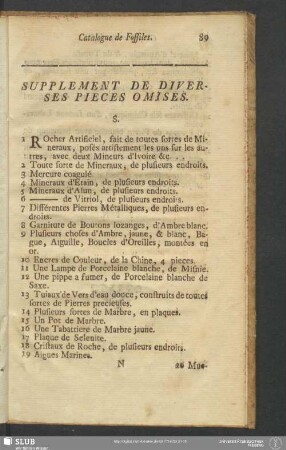 Supplement De Diverses Pieces Omises